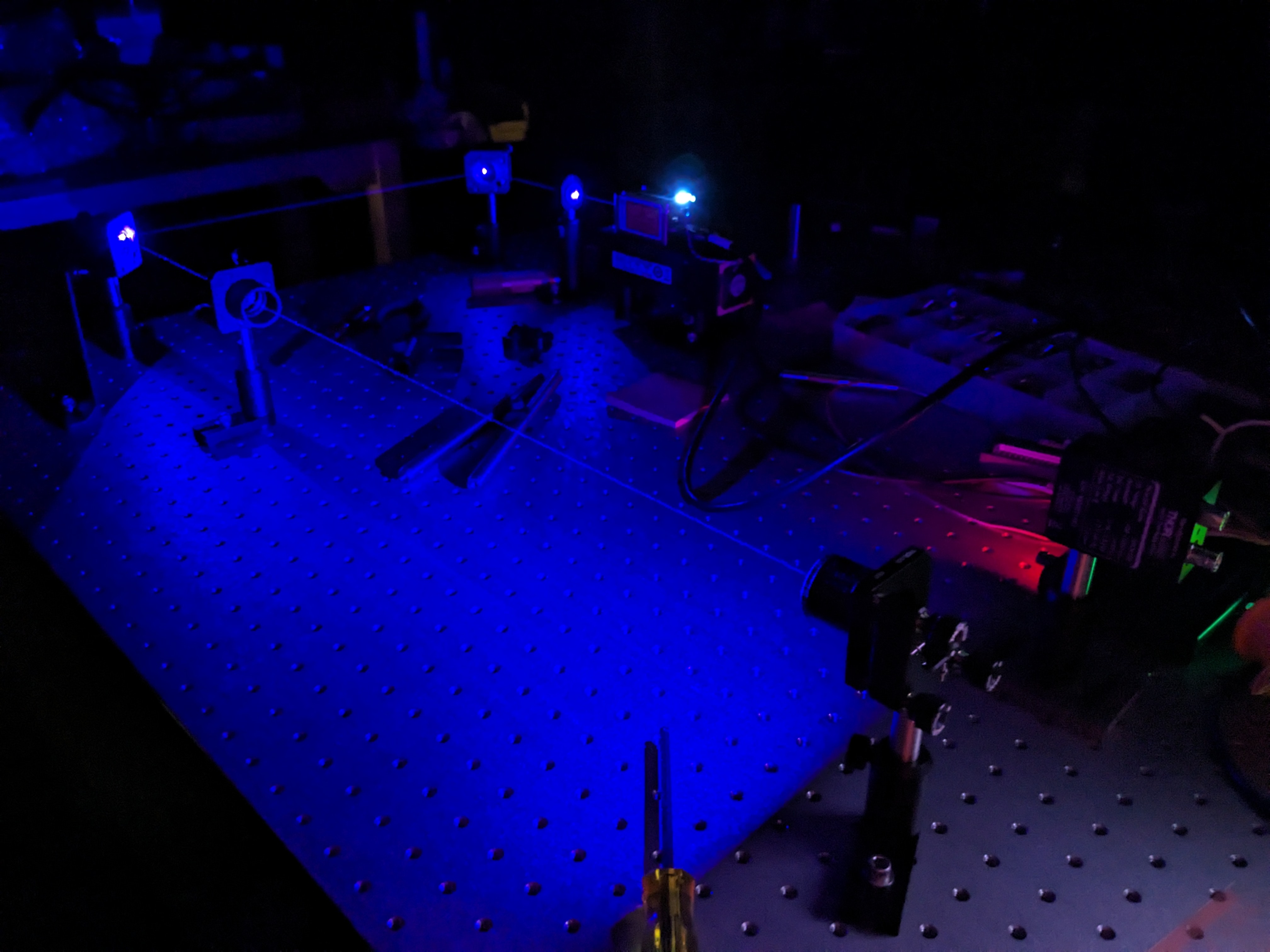  An open-path cavity ringdown spectrometer in the Fischer lab.